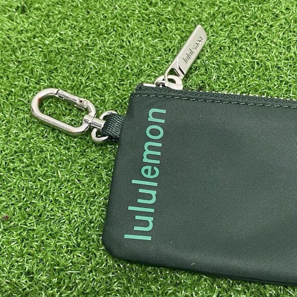 Lululemon Athletica Clipable Black Green Coin Pouch Wallet Bag - Picture 3 of 4